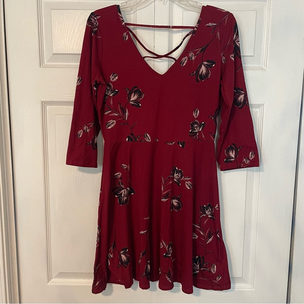 Nine Britton Burgundy Floral Dress